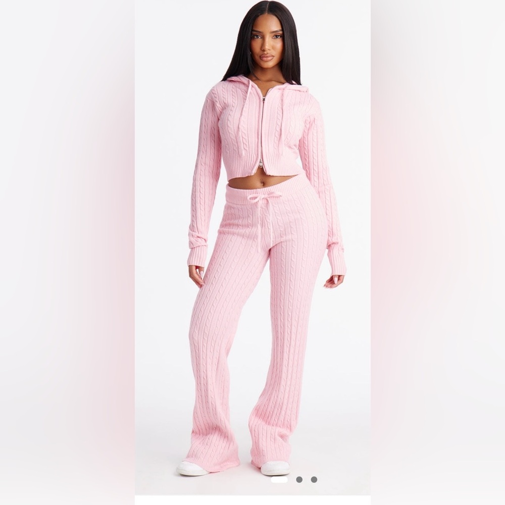 Fashion nova Cable Knit Pink sweater set medium🩷